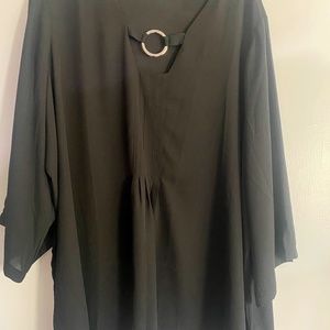 Beautiful black top with silver embellishment 2X NWT